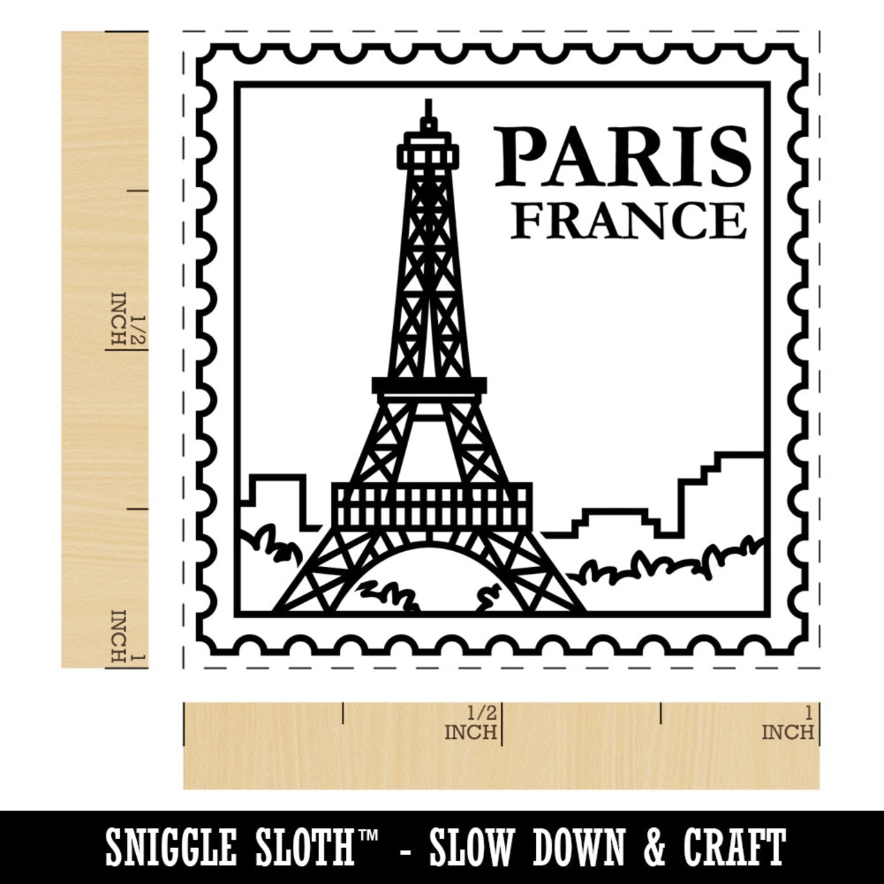 Paris France Eiffel Tower Destination Travel Self-Inking Rubber Stamp Ink Stamper